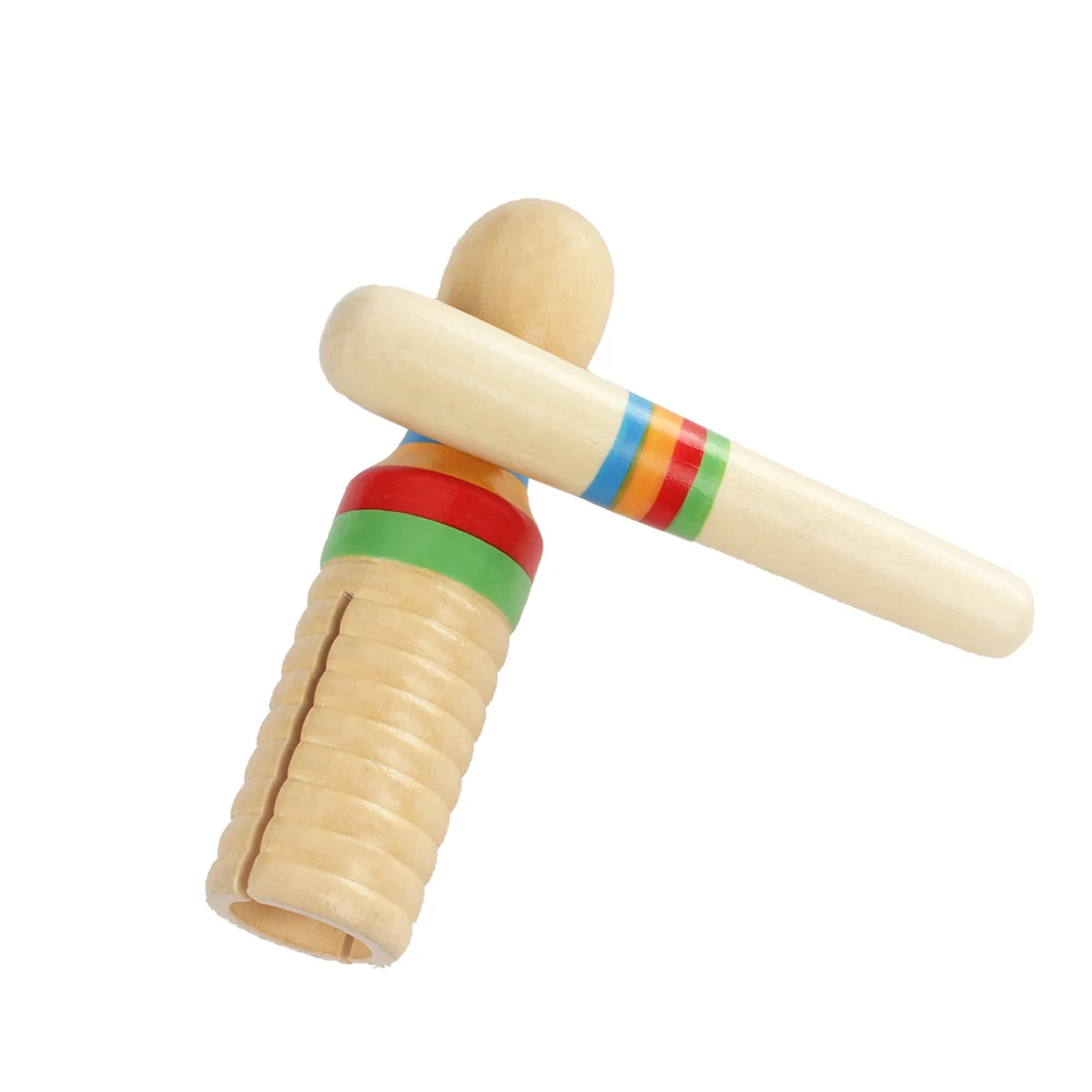 Orff Musical Instruments Wooden Small Single-threaded Ring Percussion Cylinder Croak Frog Barrel Kids Gifts Educational Toys