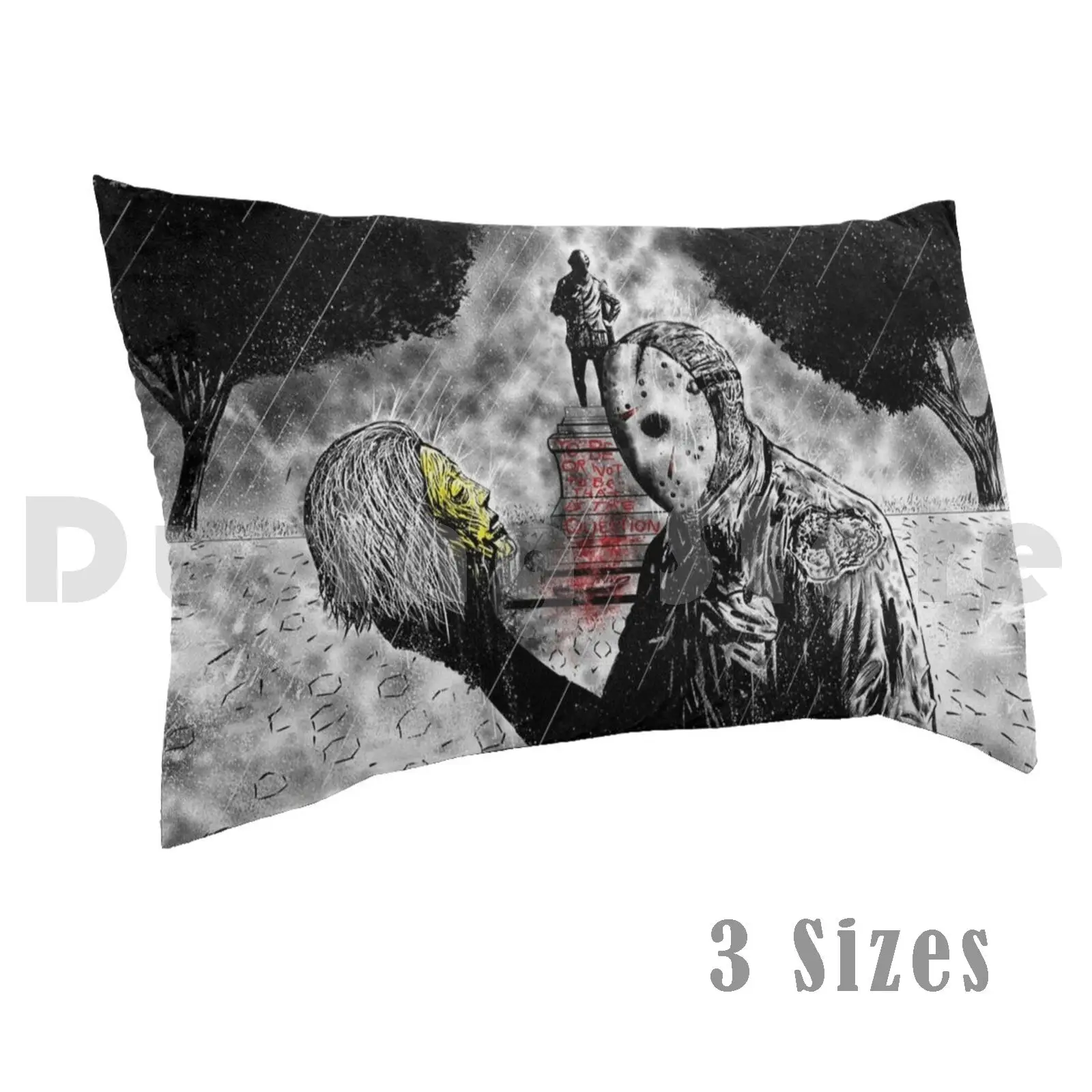 Jason Shakespeare Pillow Case Printed 35x50 Horror Scary Halloween Humor Spooky Baseball Sketchy Pencil