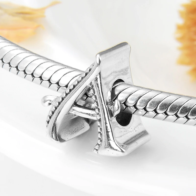

Letter A to Z Alphabet charm 925 Sterling Silver Fashion silver jewelry beads Fit Original fine Charm Bracelet Jewelry making