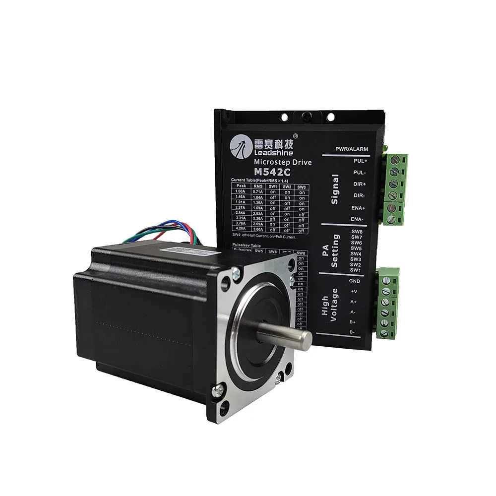 Leadshine 2 phase nema23 57 series 57HS21A stepper motor kit + M542C controller input voltage VDC20-50V