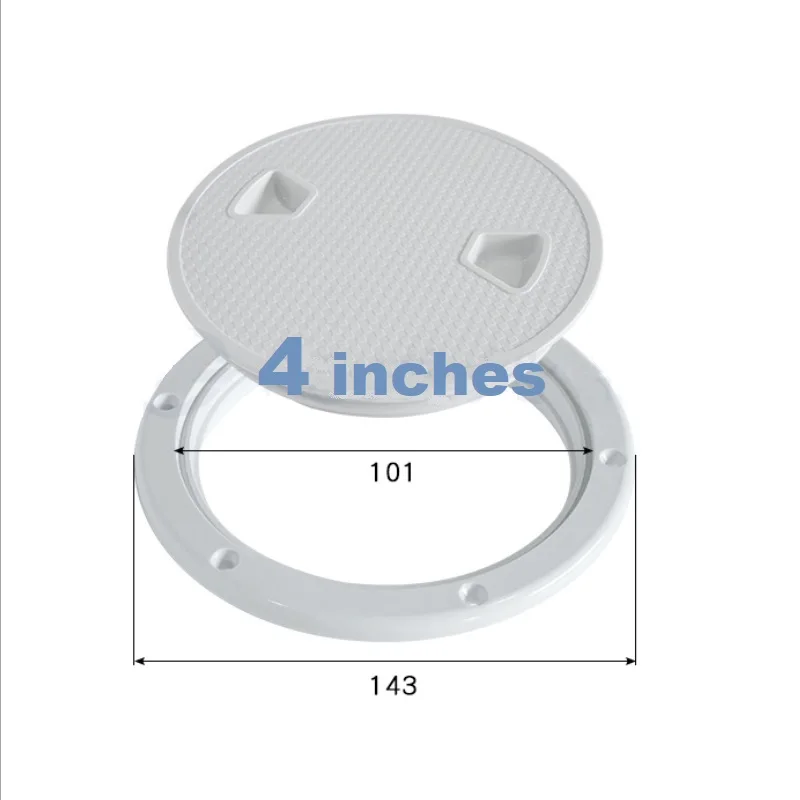 Boat Hatch Cover Round Deck Inspection ABS Plastic White/Black Knob Install Marine Yacht  Luxury Ship Access 4 6 8 Inches