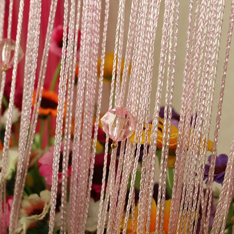 Acrylic Line Tassels curtain Fly Insect Divider Curtains For Living room Window Romatic String Beads Decor cortinas 6 Color