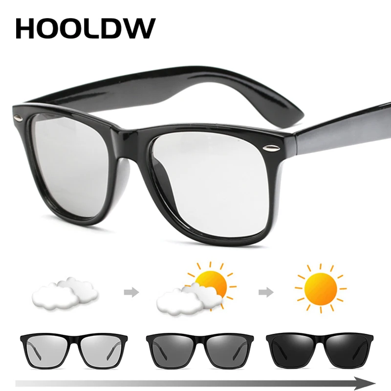 

HOOLDW Photochromic Sunglasses Women Men Driving Anti-glare Goggle Polarized Sun glasses Chameleon Glasses Change Color Eyewear