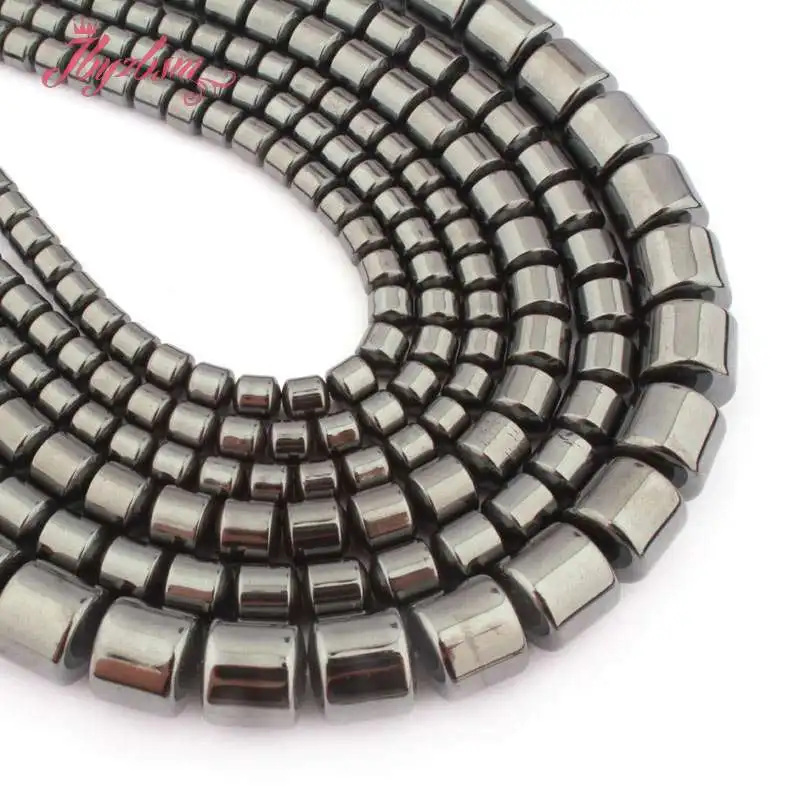 

Drum Beads Hematite Spacer Beads Natural Stone Loose Beads for DIY Accessories Necklace Bracelets Charms Jewelry Making 15"