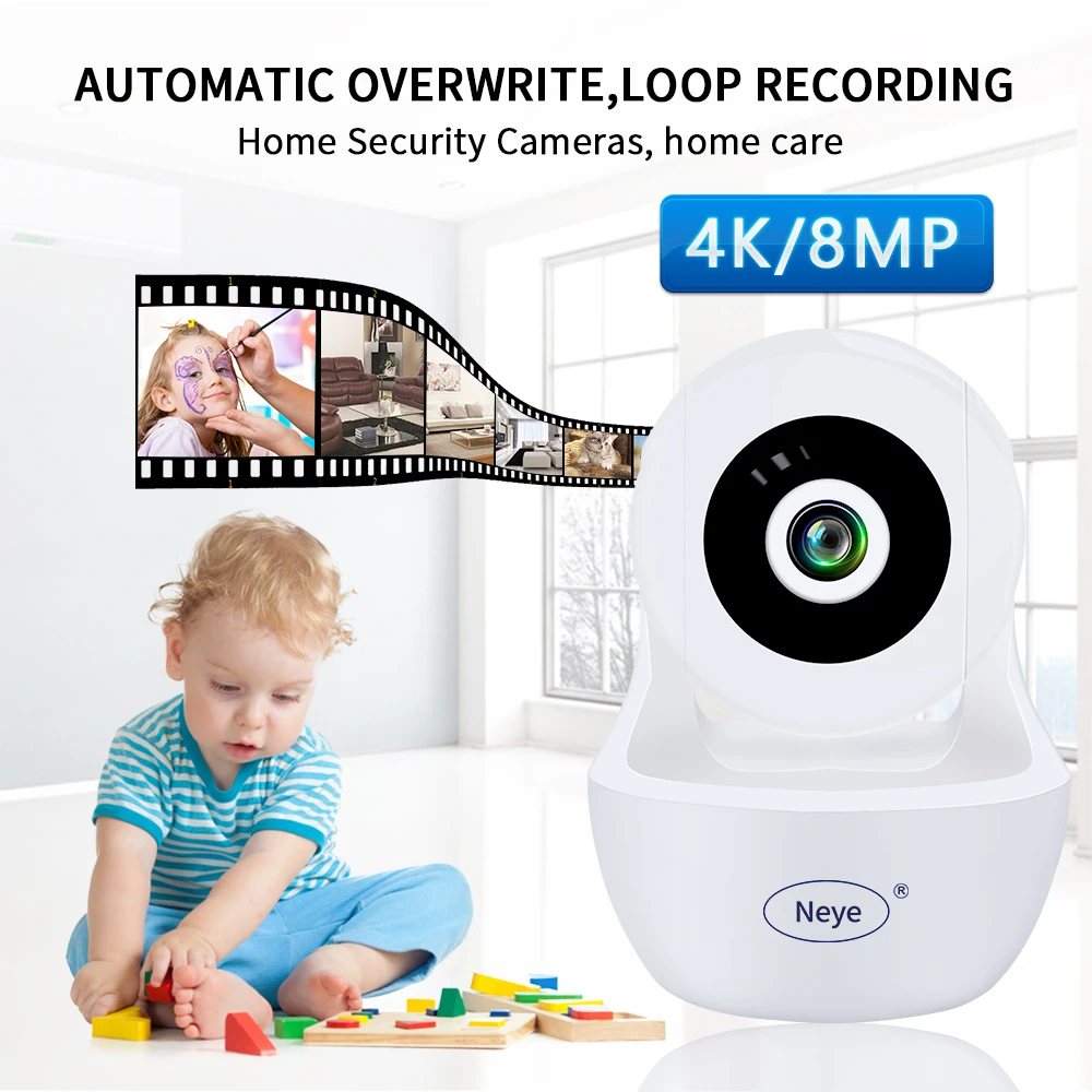 

N_Eye Wifi Monitor 1080P HD Indoor Smart Camera AI Human Body Detection 360° Suitable For Babies, Elderly, Pets