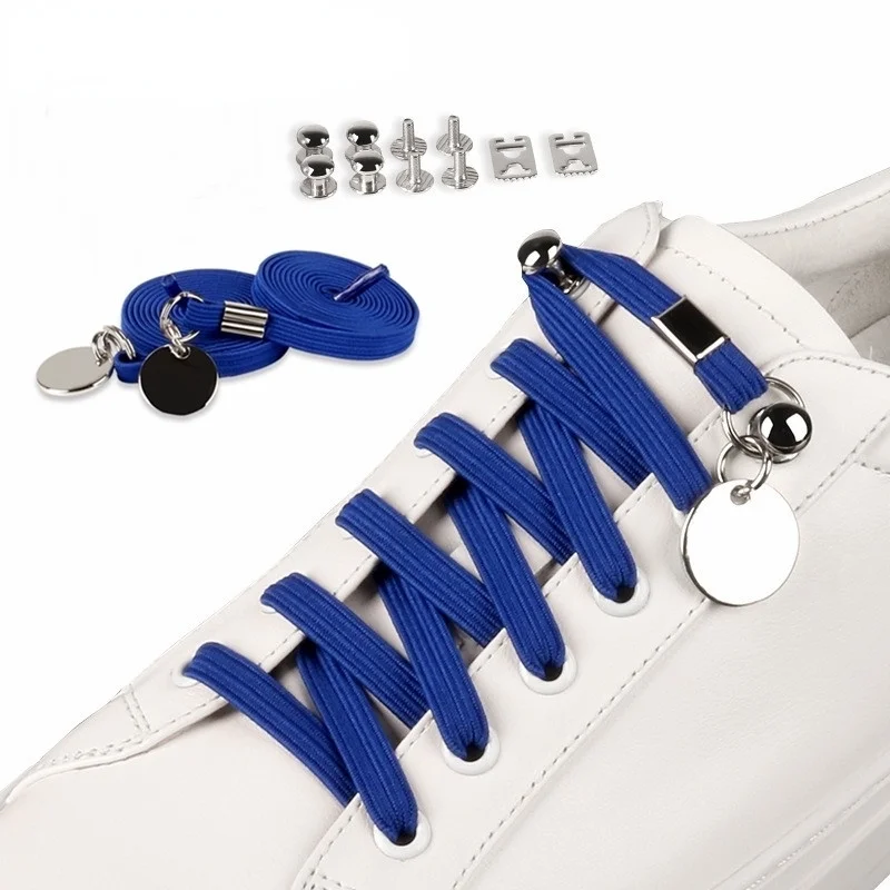 

New 17 Colors No Tie Shoelaces Elastic Buckle Trendy Quick Lock Shoe Lacing System Shoestrings