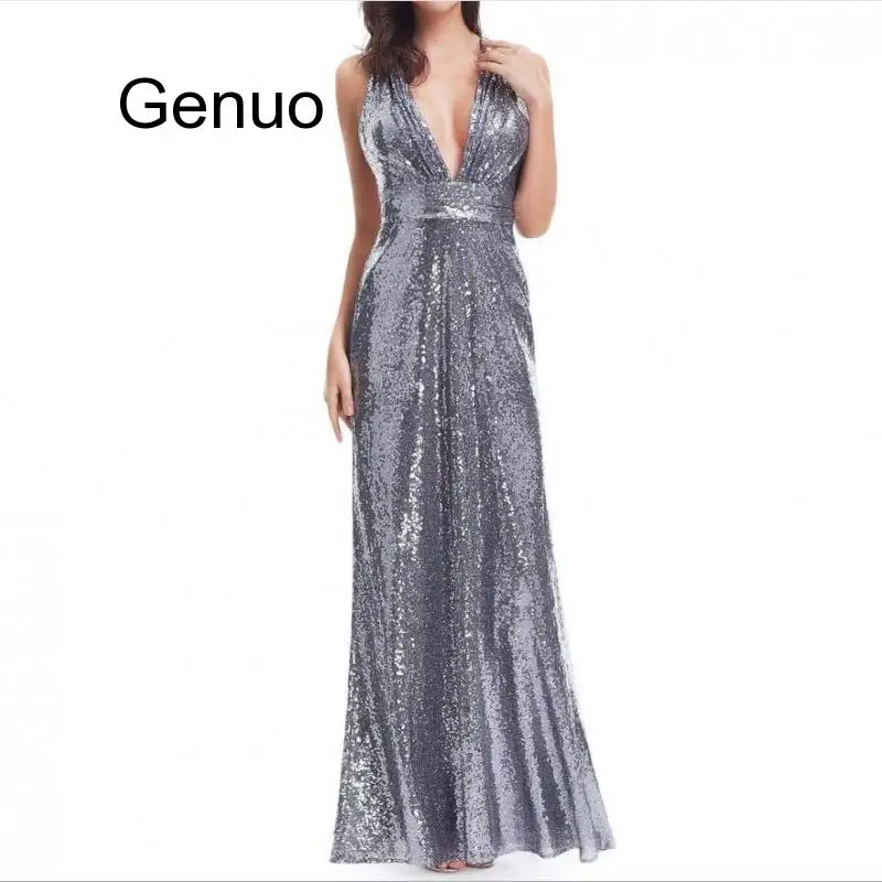 

Sexy Sequined Square V Neck Sleeveless Backless Hip Dress Vestidos De Fiesta De Noche Ropa Mujer Summer Women Bodycon Dress XL