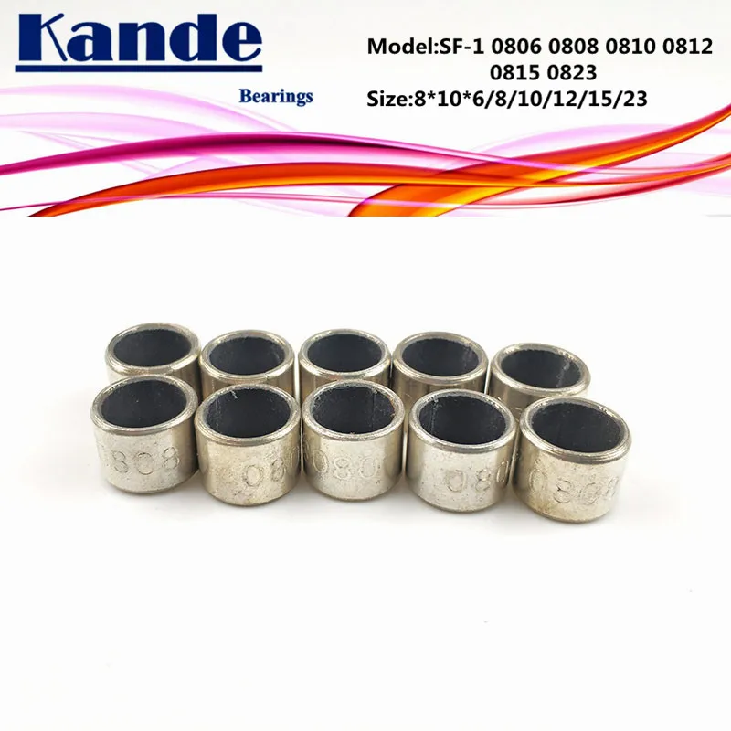 SF-1 0806 0808 0810 0812 0815 0823 Self Lubricating Composite Sleeve Size 8*10*6  8 10 12 15 mm SF1 Kande Bearings