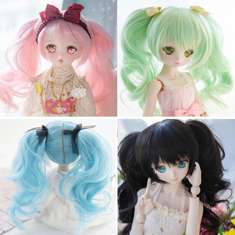 

D03-P270 children toy BJD DD SD MSD 1/3 doll's Accessoriess wig Lively and cute double ponytail hair 1pcs