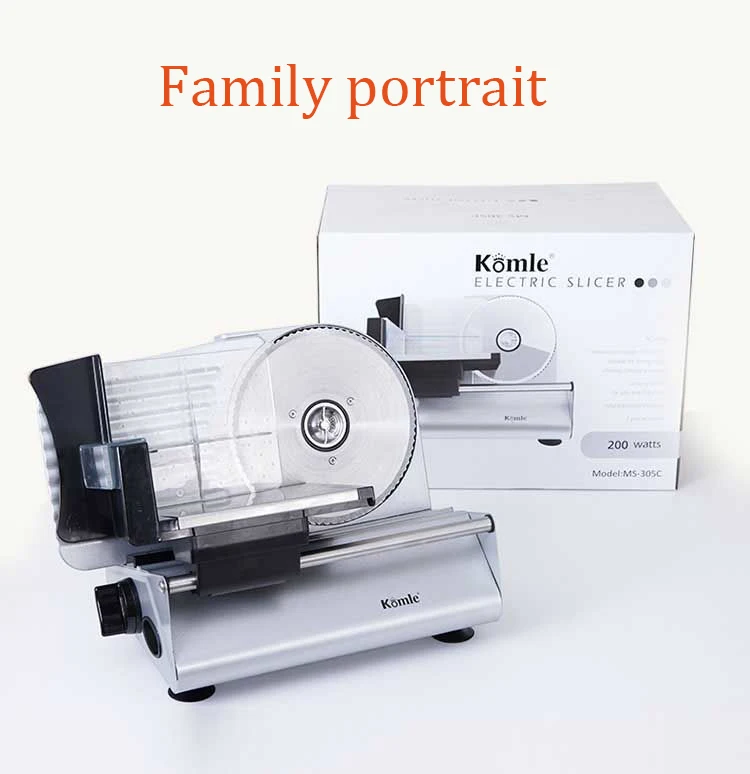 Affettatrice elettrica per carne in acciaio inossidabile taglierina regolabile per alimenti Deli frutta verdura bistecca di manzo pane salsiccia affettatrice di prosciutto