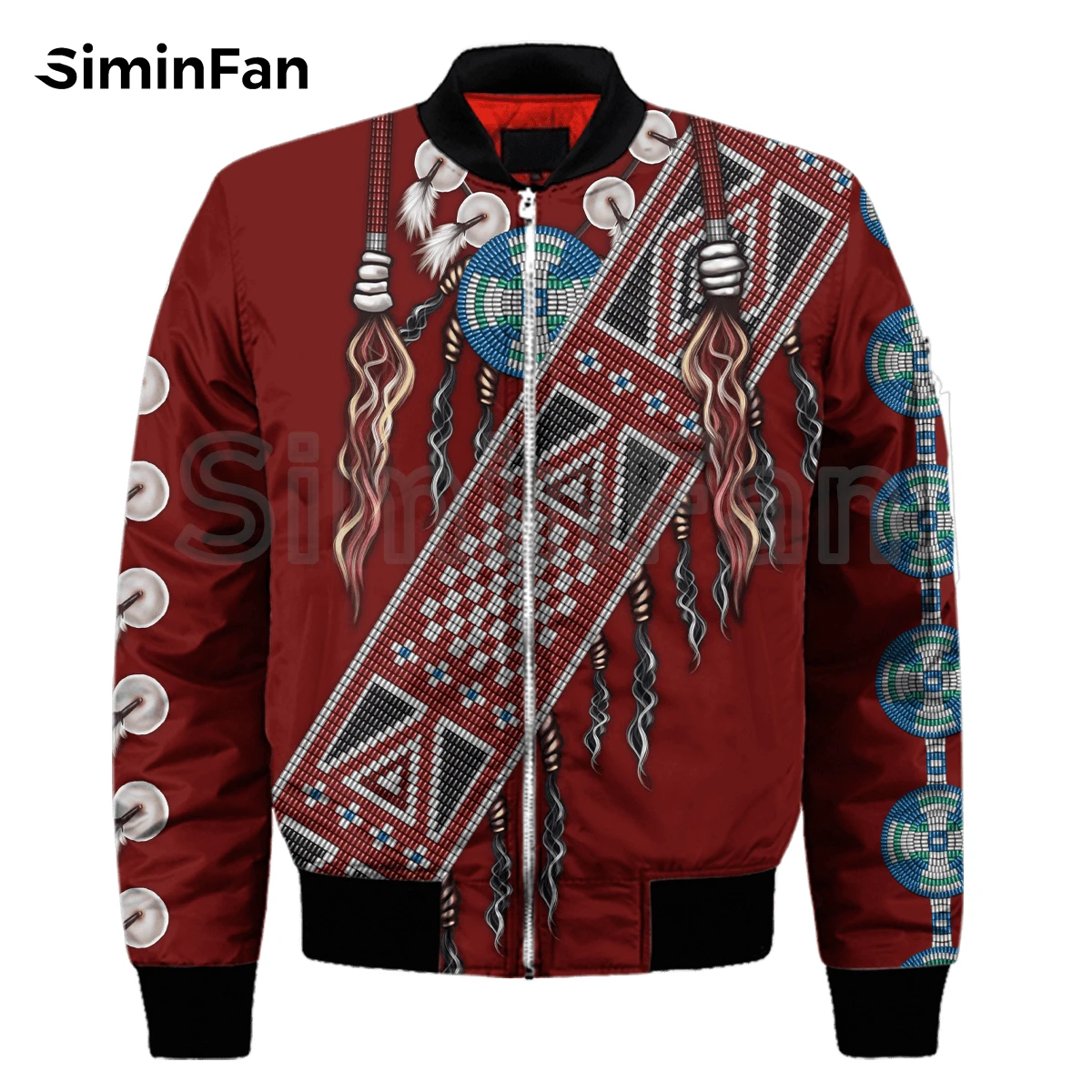 Tribal Ethnic Style Pattern 3D Printed Mens Casual Flight Bomber Jackets Unisex Harajuku Winter Thick Coat Women Streetwear 03