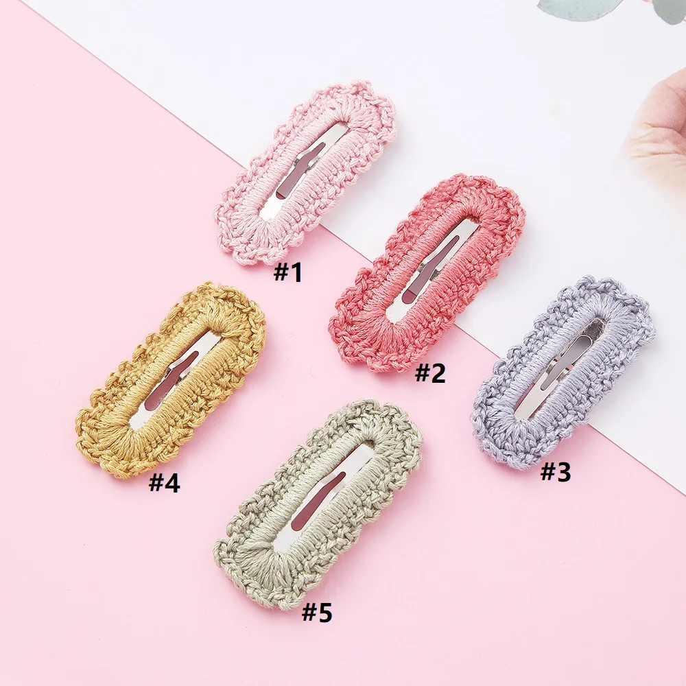 50pc/lot Cotton Hair Clips for Children Korean clip Snap Hair Clamp Hairpins For Kids BB Barrettes Baby Girl Hair Accessories