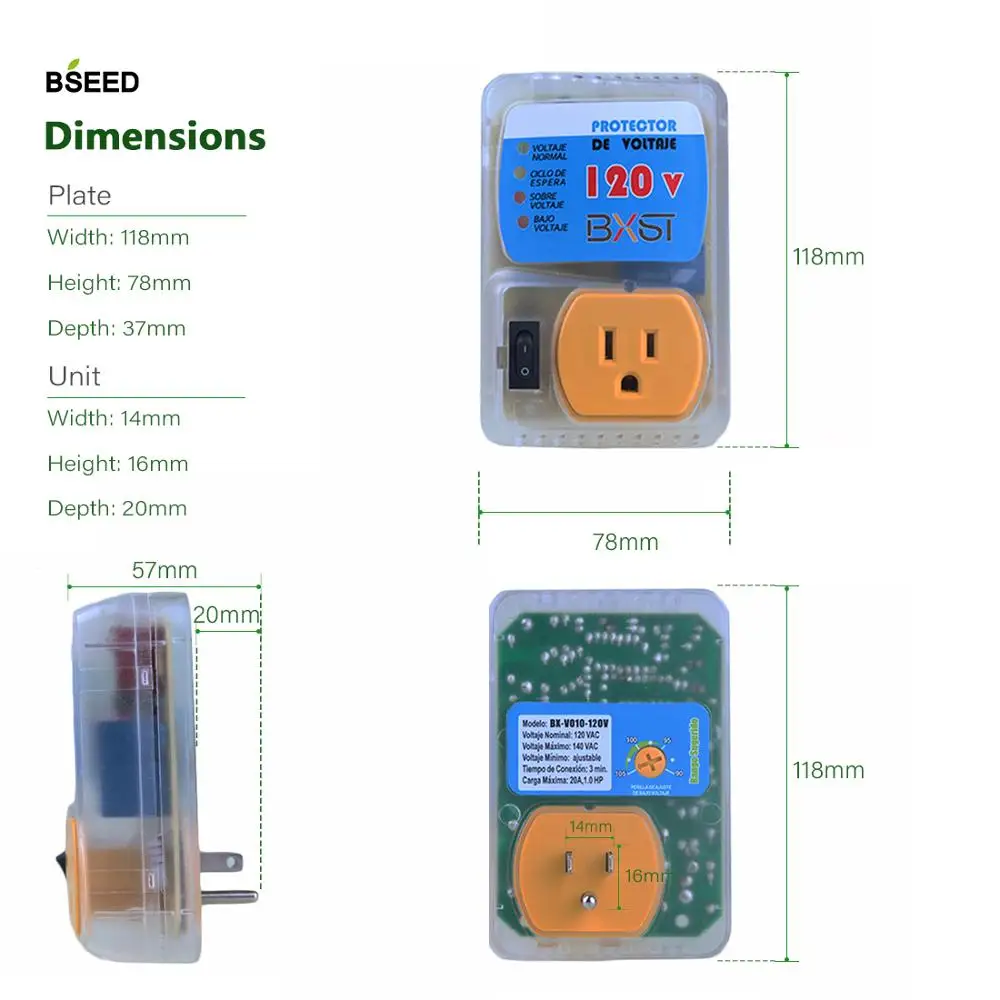 Bseed Surge Protector Voltage 120V US Standard 3 Pack Socket PC Panel Home Appliance Socket US Plug