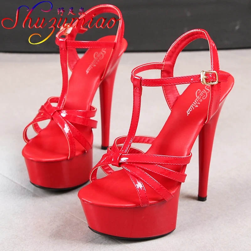 2021 New Sunner Women Gladiator Sandals Shoes Sexy High Heels Open Toe Sandals Summer Party Dress Shoes Buckles Pumps Size 43