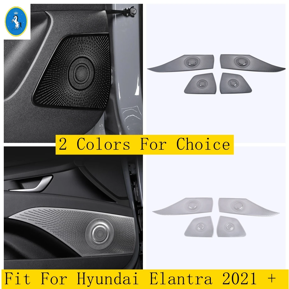 

Inner Door Stereo Hood Speaker Audio Sound Loudspeaker Panel Cover Interior Trim For Hyundai Elantra 2021 2022 Black / Silver