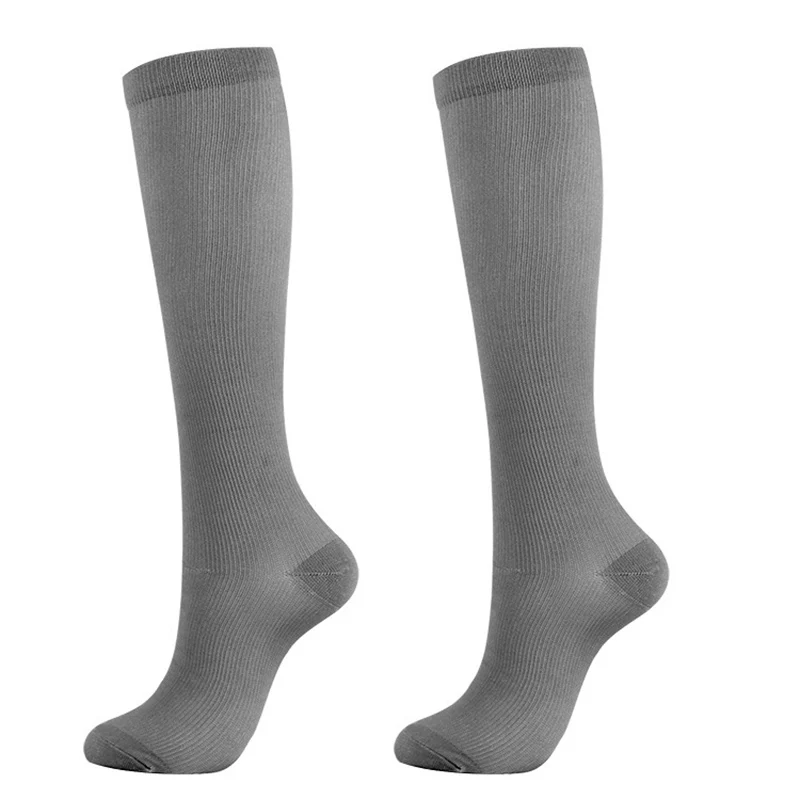 Varicose Vein Leg Relief Pain Knee Socks Pressure Compression Stockings Unisex Solid Color Thigh High Socks Nylon Long Socks New