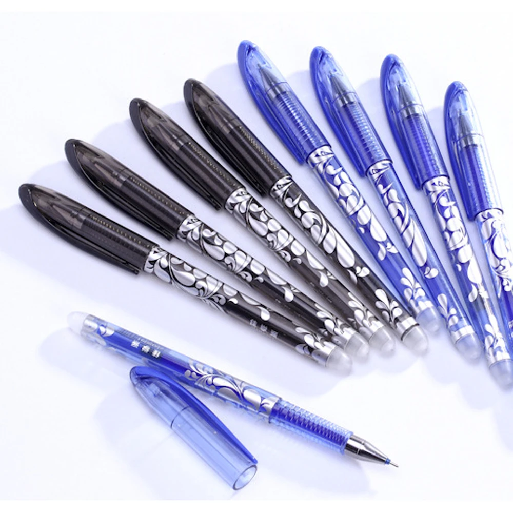 

50 Pcs Erasable Gel Pens Set Washable Handle Blue Black Ink Writing Neutral Pen for School Office Supplies Stationery