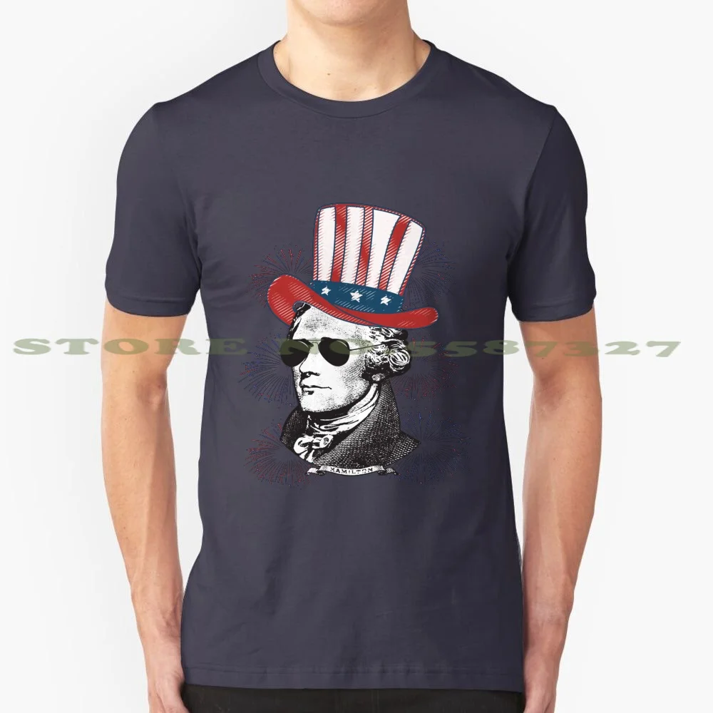 Retro Usa Patriotic President Hamilton Funny Red White Blue T-Shirt Gift : 