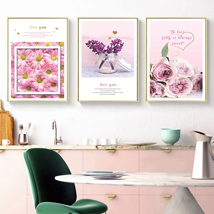 Nordic Leinwand Malerei Seascape Brief Poster Kunst Malerei Frische Blume Zitat Bild Kunstdruck Wohnzimmer Hotel Wohnkultur