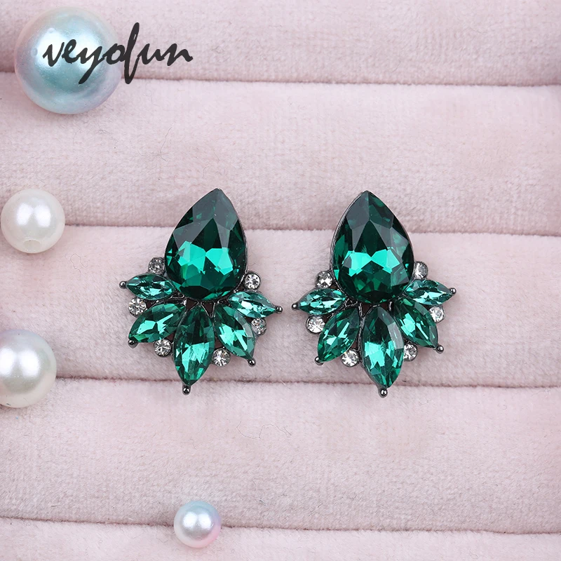 Veyofun Classic Cute Girl Crystal Party Stud Earrings for Women Fashion Jewelry Gift New Wholesale