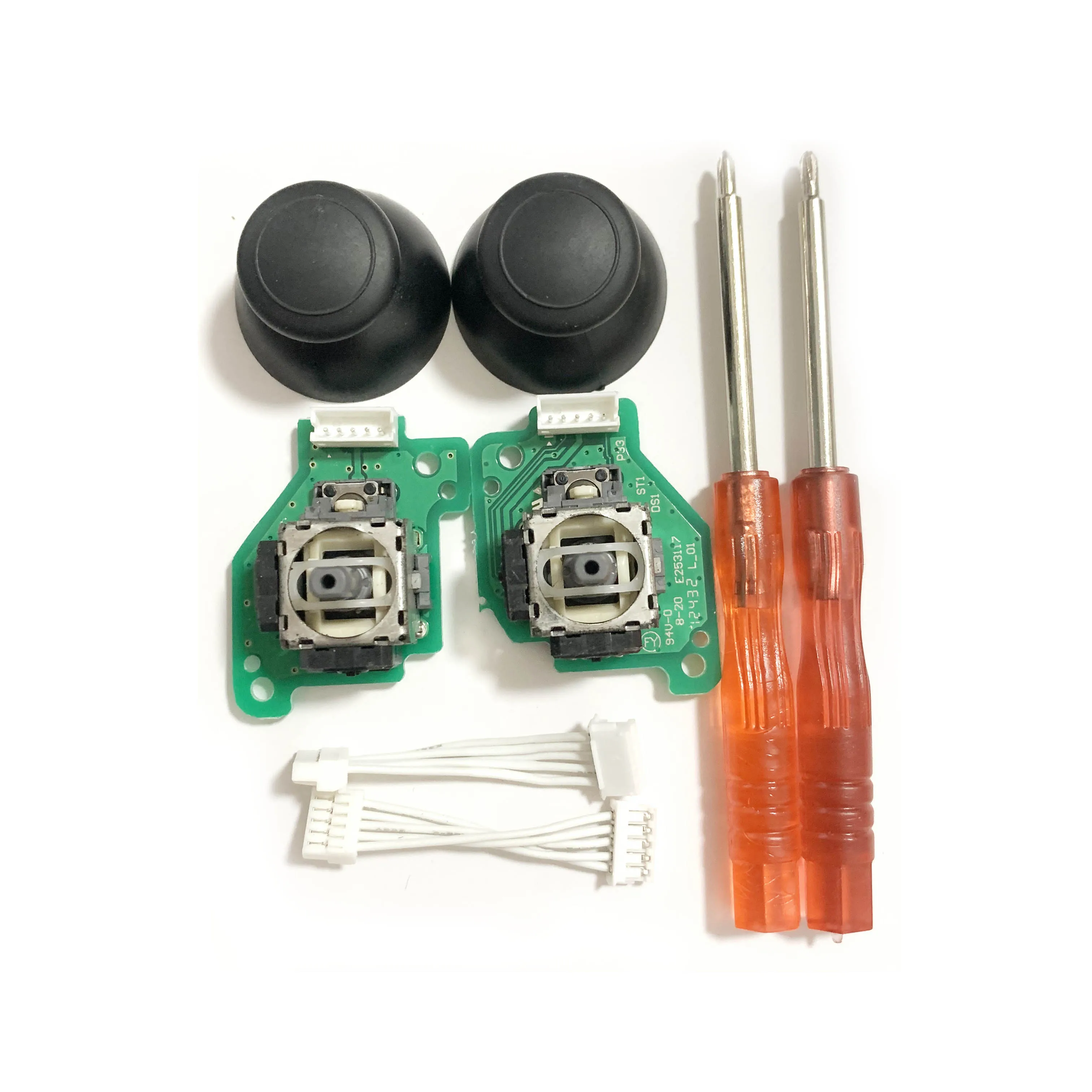 Ganer Left and Right Analog Joystick W/ PCB Board W/ TriWing For Wii U Gamepad /Cross Screwdriver / Connector Cable for WIIU