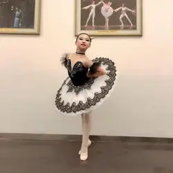 Black Tutu Ballet Dress For Kids Child Adult Pancake Swan Lake Tutu Girl Ballerina Costumes Performance Dance Competition Dress