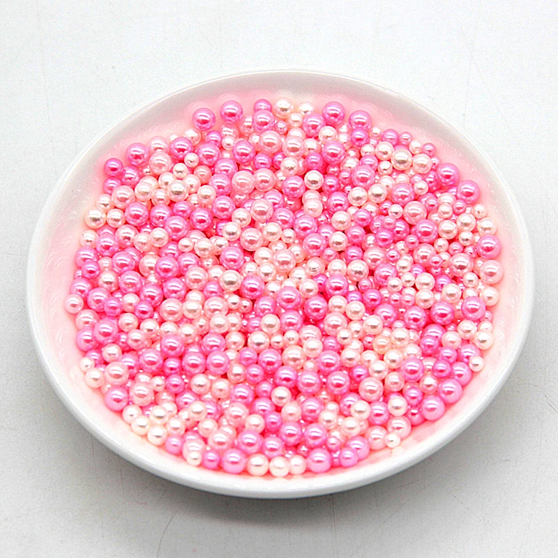 3/4/5mm Mixed ABS Round Imitation Pearls Loose Beads No Hole for DIY Garment Clothing Shoes Beads Accessories Supplies 10g