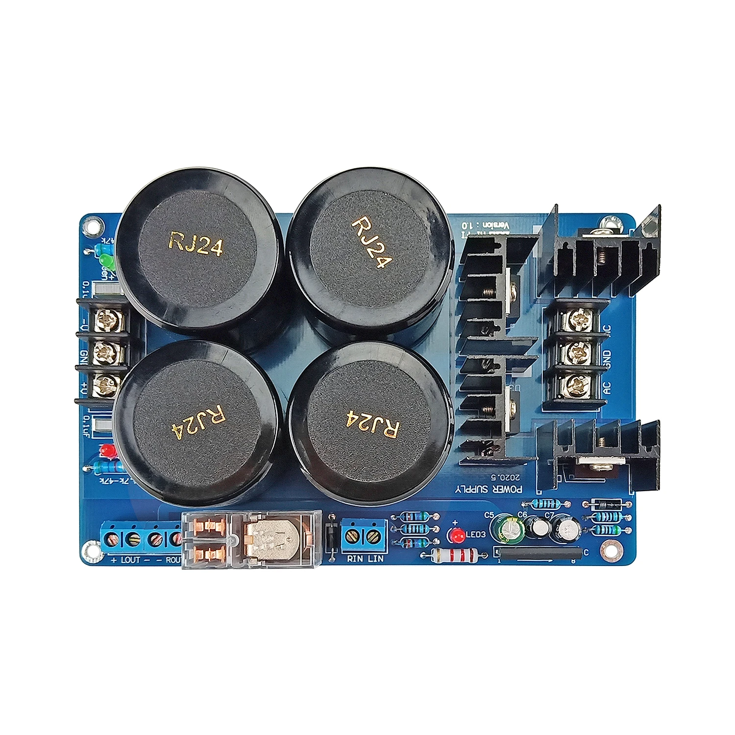 Placa de filtro rectificadora de amplificador Schottky 40A, doble fuente de alimentación, filtro de rectificación UPC1237, protección de altavoz Crcuit AC18-35V