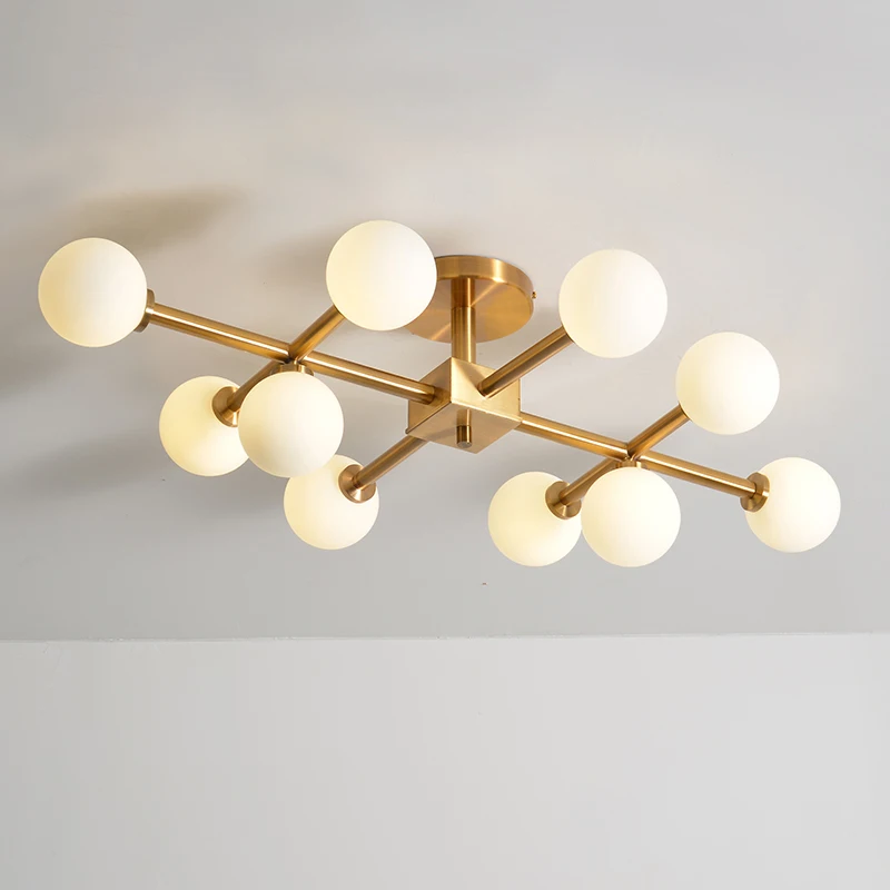 6/10/Heads Nordic Postmodern Originality Magic Restaurant Living Bed Room Ceiling Lamp Glass Round Ball Molecule LED Chandelier