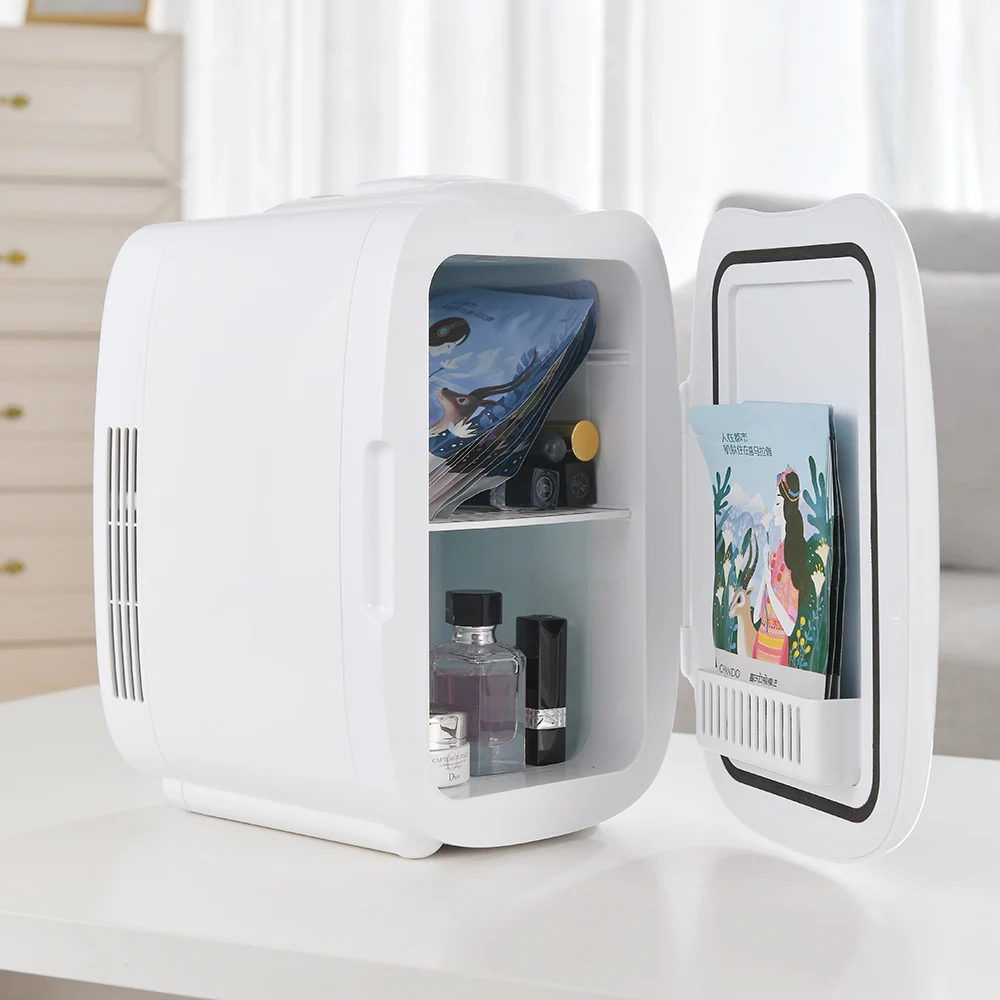 Mini casa e auto frigoriferi a doppio uso per cartoni animati 6L frigoriferi per auto a basso rumore congelatore raffreddamento scatola di riscaldamento frigorifero 12V / 220V 60W
