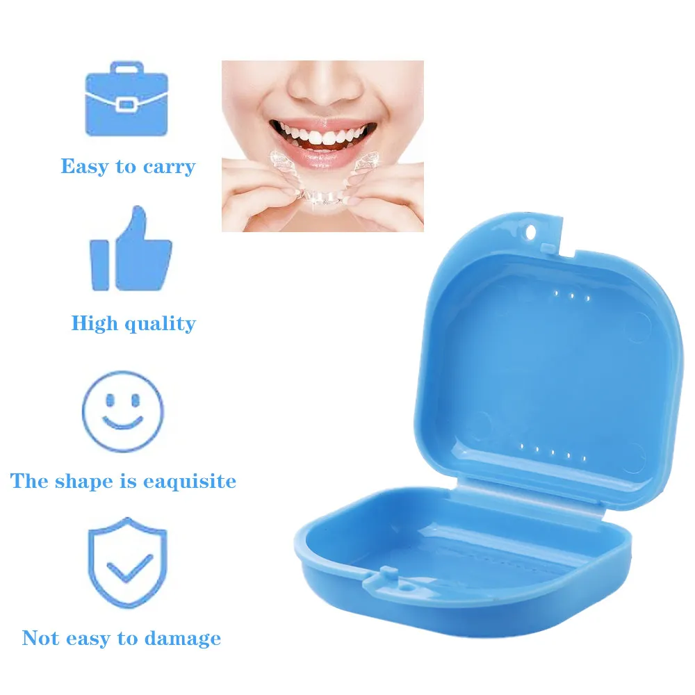 Fake Teeth Orthodontic Case Dental Retainer Mouth Guard Denture Storage Plastic Box Oral Hygiene Supplies Organizer