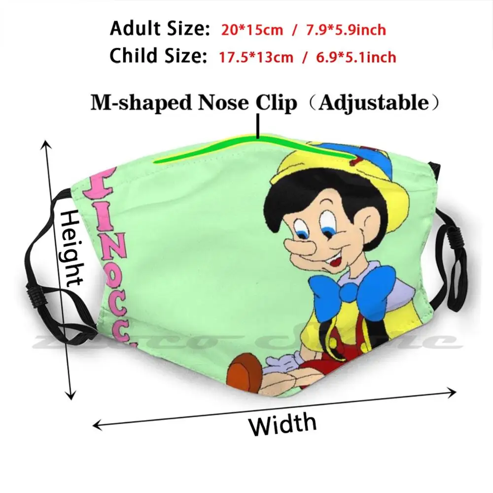 The Wooden Boy Custom Pattern Washable Filter Pm2.5 Adult Kids Mask Boy Toy Wood Doll Wooden Boy Cartoon Fairy Tail