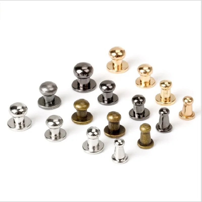 

1000set/bag Sam Brown Browne Buttons Screwback Round Head Ball Post Studs Nail Rivets Leather Craft Hardware Accessories