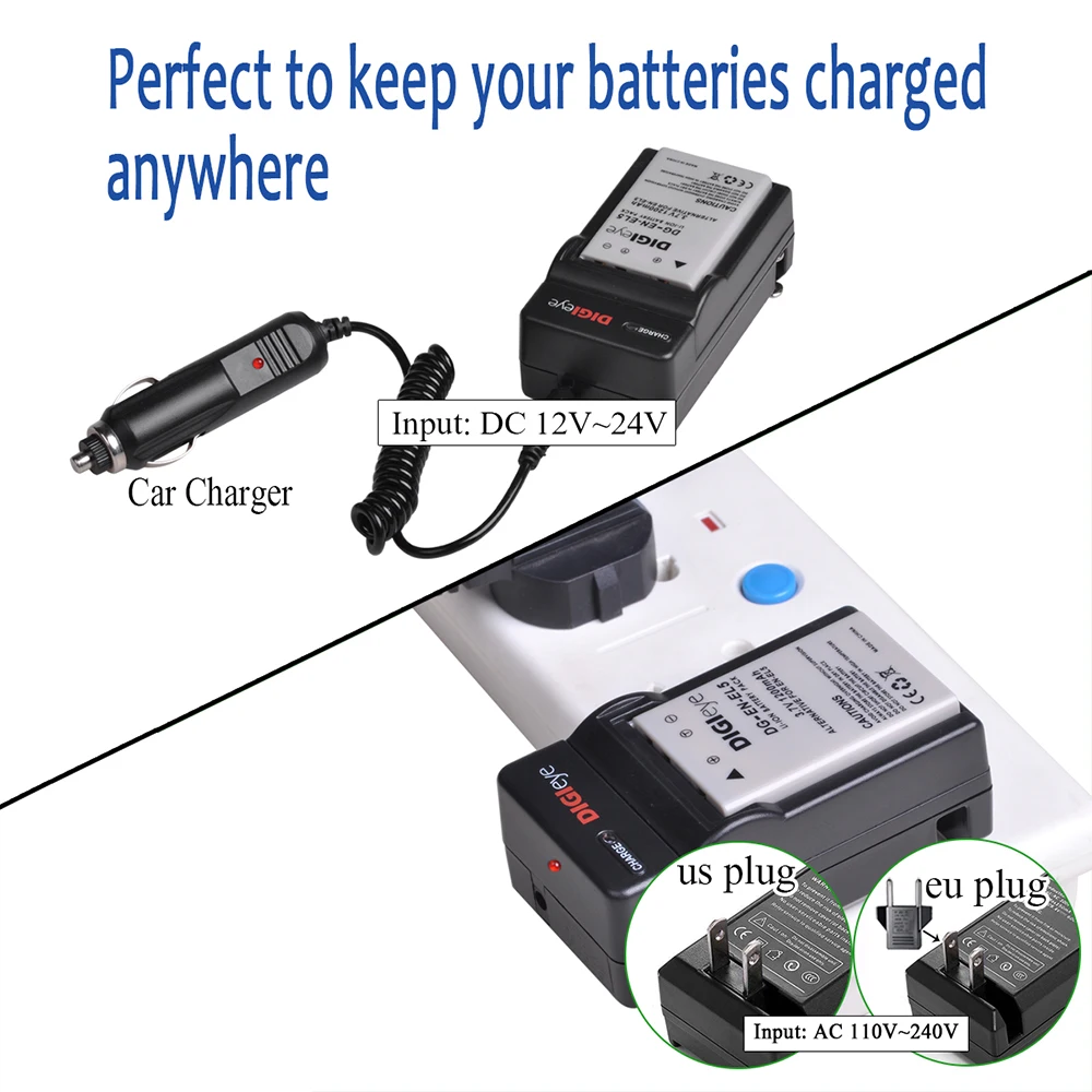 2-Pack EN-EL5 ENEL5 baterie + zestaw ładujący do aparatu Nikon Coolpix 3700 4200 200 P80 P90 P100 P510 P520 P530 P5000 P5100