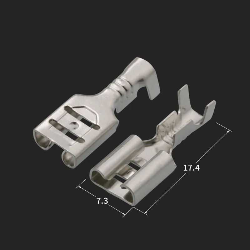 100Sets(200pcs) Female Spade Connector 6.3 Crimp terminal with Insulating Sleeves For Terminals 6.3mm