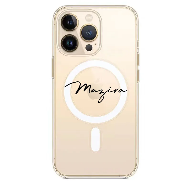 Personalize name Magsafe Magnetic Wireless Charging Case for iPhone 12 11 13 15 16 Pro MAX XR X XS MAX 14 16Plus Shockproof Case