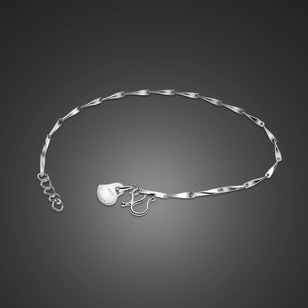 

Tiny Simple Dainty 925 Sterling Silver Link Chain Small Bangle Bracelet for Women Men Minimalist Charm Bracelet Party Jewelry