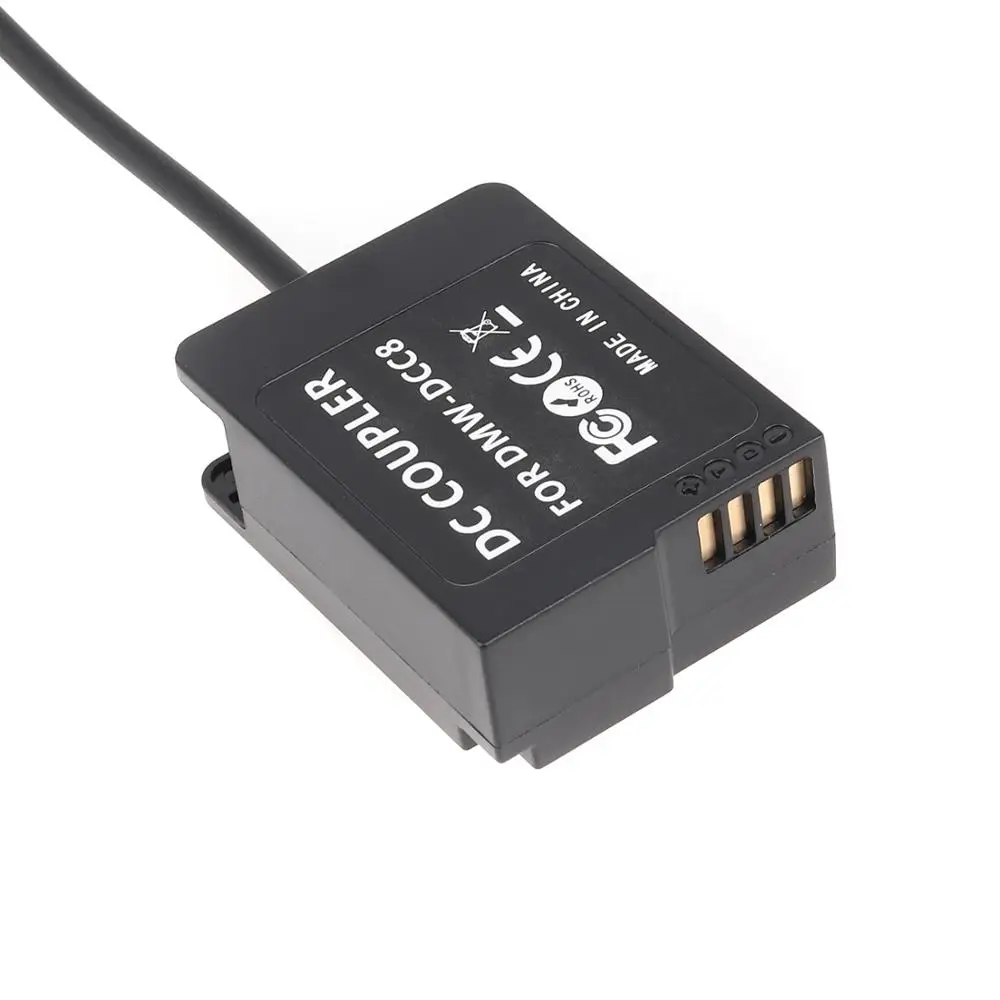 DMW-BLC12 Dummy Battery Adapter with DC5.5*2.1mm Cable for Panasonic FZ200 FZ300 FZ1000 FZ2500 G5 G6 G7 G80 G85 GX8