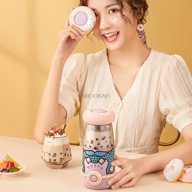 

5 in 1 Electric Coffee Maker Portable Milk Tea Machine Portable Yogurt/Oat Maker Teapot with Strainer DIY Milk Tea Coffee 300ml