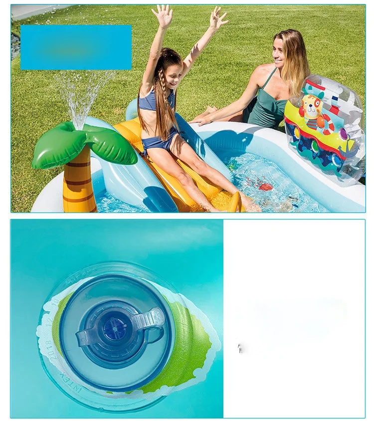 Summer Children's Water Slide Inflatables For Kids Backyard Water Park Children's Slide Fun Lawn Water Slides Pools For Outdoor