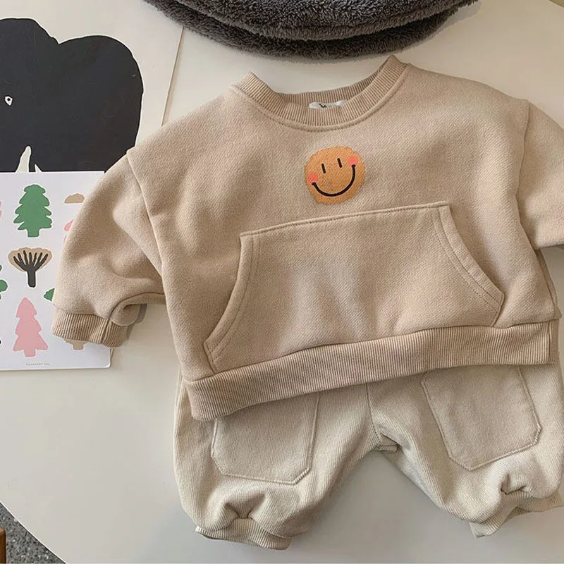 Spring Autumn New Baby Big Pocket Sweatshirt Casual Cartoon Long Sleeve Tops For Boys And Girls Cotton Sweatshirt Baby Clothes