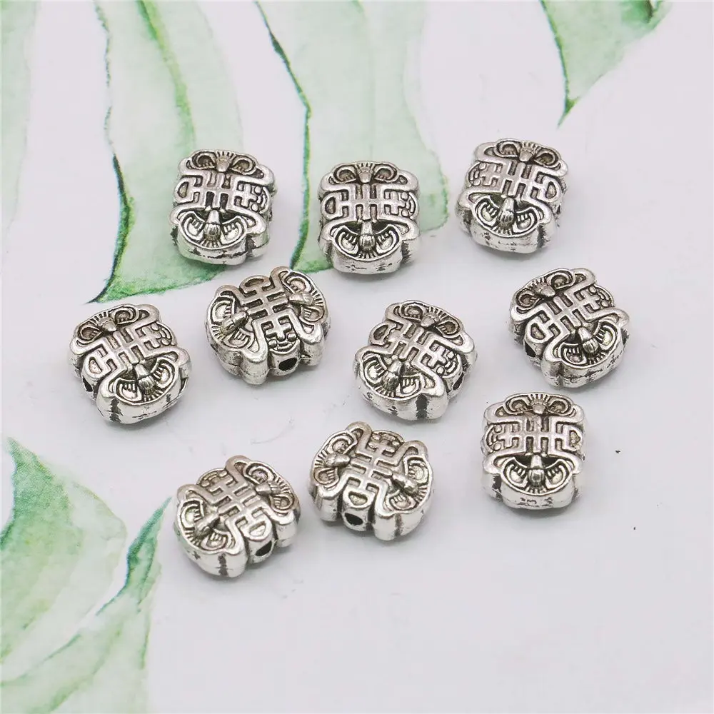 5PCS Alloy Longevity Lock Spacers Hardware Fittings Accessory Silver-plate DIY Loose Beads Necklace Bracelet Women Girl Jewelry