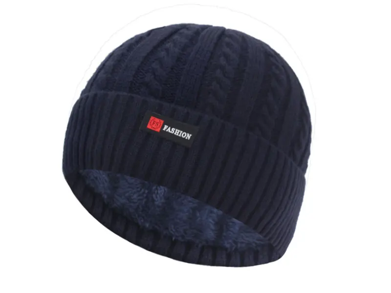 Marke Skullies Mützen Männer Winter Hüte Für Männer Kappe Frauen Winter Gestrickte Hut Männlich Warme Dicke Gorro Motorhaube Pelz Stricken Beanie Hut Kappe – Detail 13
