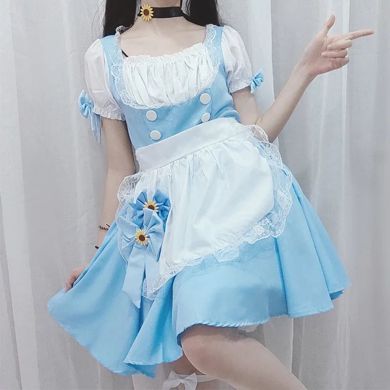 Fantasia de princesa, traje feminino de várias cores, peça saia azul fofa de desenho animado, para cosplay, trajes de festa