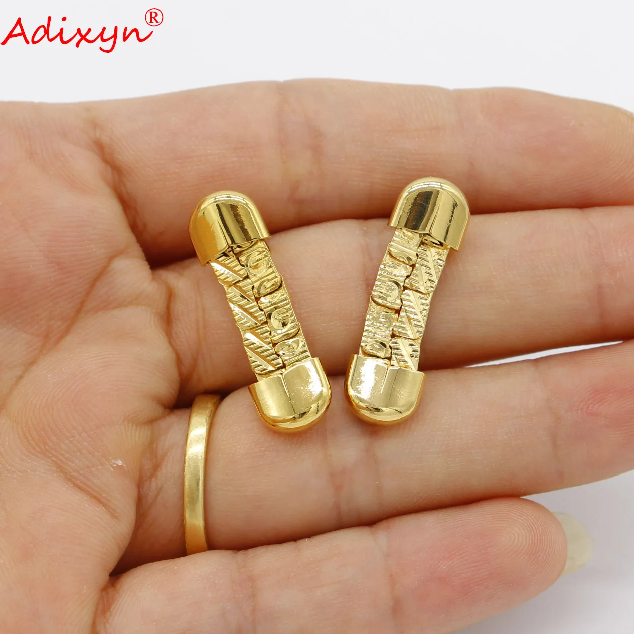 Adixyn دبي طقم مجوهرات الذهب اللون/الناحاس سوار قلادة أقراط مجوهرات الزفاف مصر/تركيا أفريقيا هدايا للنساء N06207