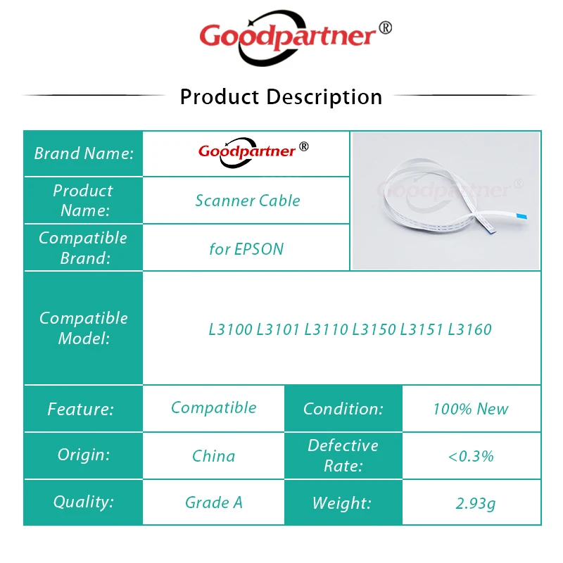 1x cabo de digitalização plana do scanner para epson l1110 l3100 l3101 l3110 l3115 l3116 l3150 l3151 l3156 l3160