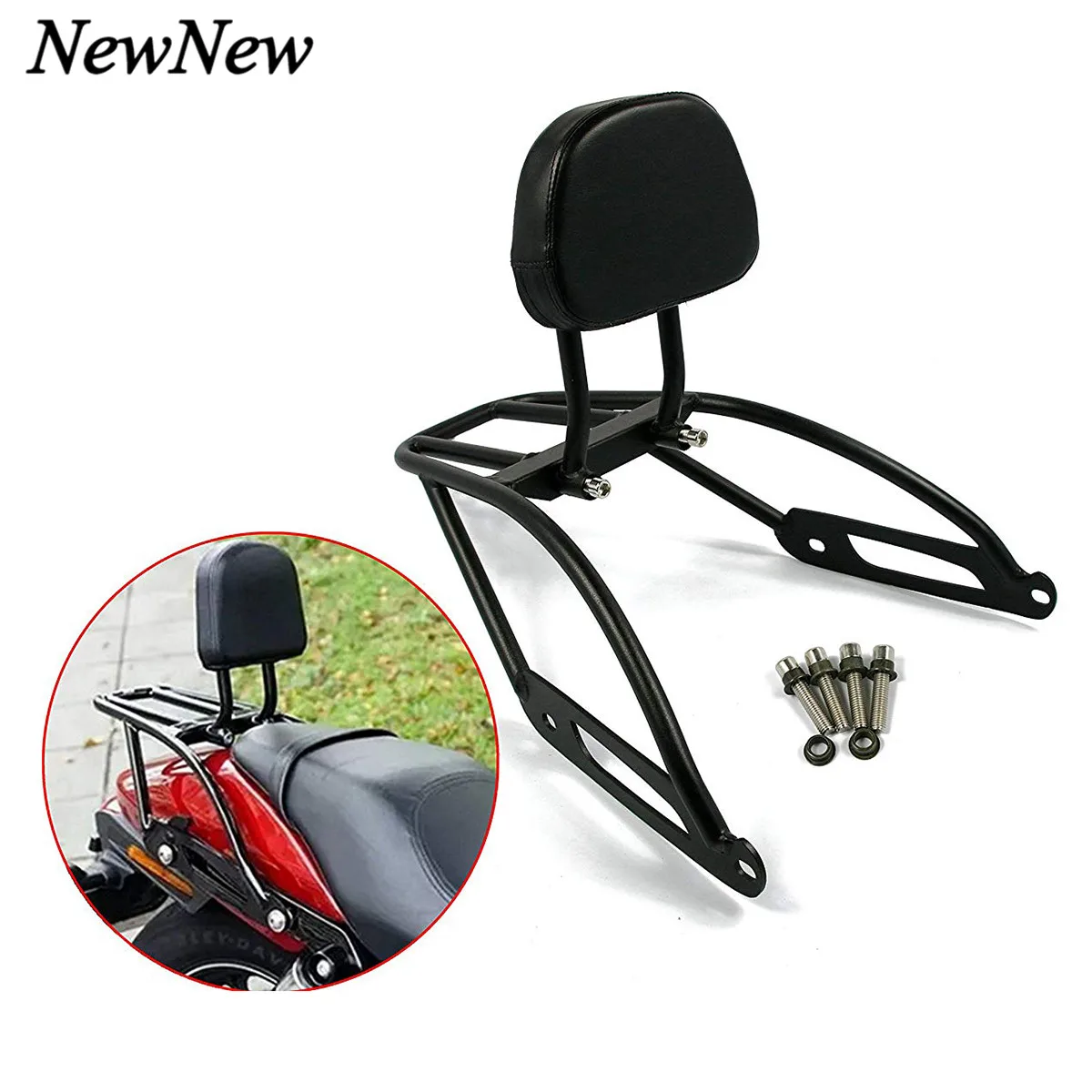 Motorcycle Rear Sissy Bar Backrest Luggage Rack Compatible With Harley Street 750 500 XG500 XG750 Street Road 750 2014-2019