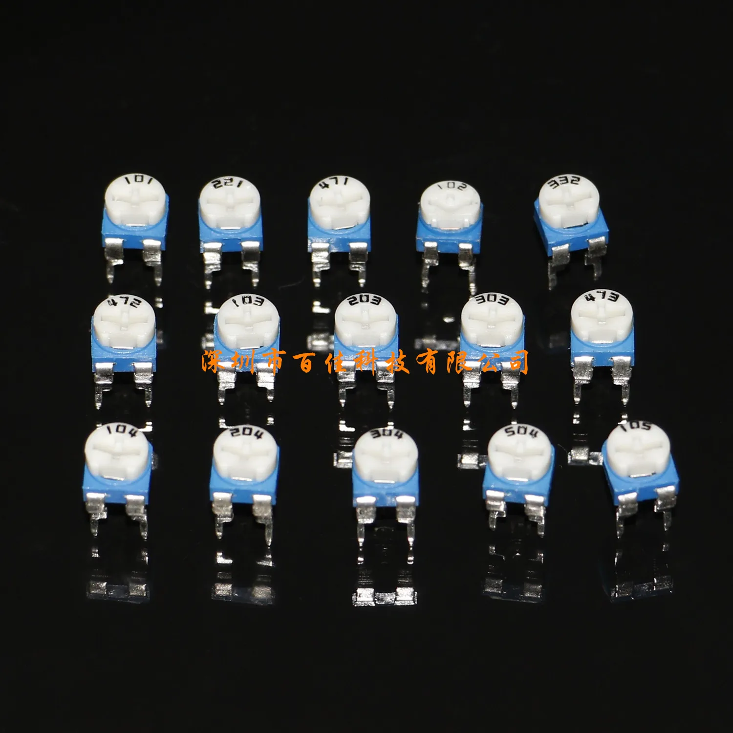 150pcs 15 kinds specifications × 10PcsBlue and White Adjustable Resistor 6mm Classification Box Set