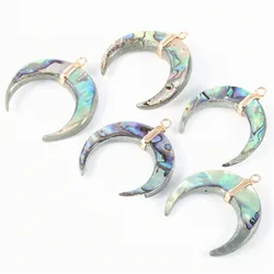 Natural Shell Pendant Mother of Pearl Moon shape Abalone Shell Exquisite charms For jewelry making DIY Necklace accessories
