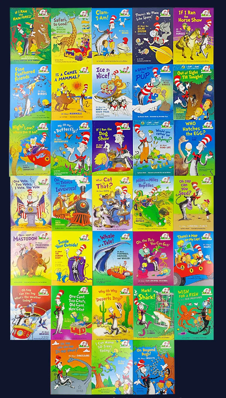 33 Books Dr. Seuss Science Series Interesting Story Children's Picture English Books Kids Gift Early Education Reading Toy